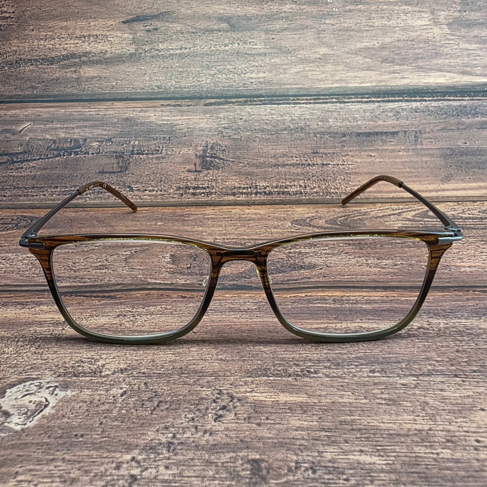 Aura by Airlock 2003 216 Brown Green Gradient Square Eyeglasses 53-18-145